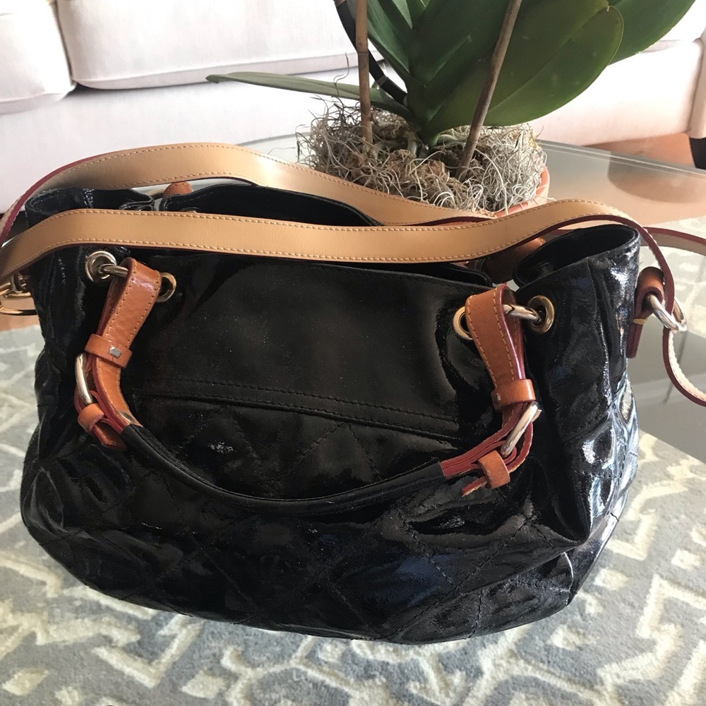 Patent leather tote